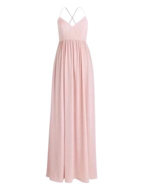 J. Crew NWT Gown in Blush Size 8 Drapey Full Skirt Open Back Spaghetti Straps